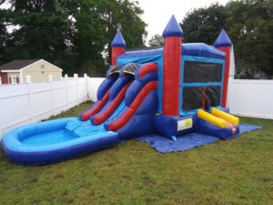 dual lane combo bounce house